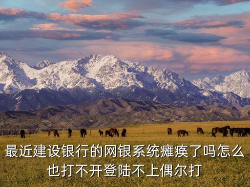 最近建設銀行的網銀系統(tǒng)癱瘓了嗎怎么也打不開登陸不上偶爾打