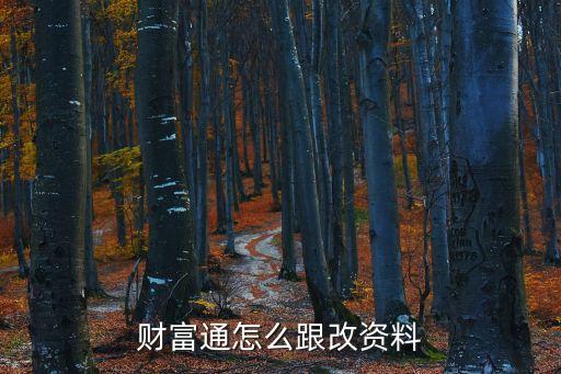 財富通怎么修改資料，財富通怎么跟改資料