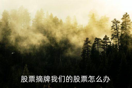 股票摘牌怎么辦，買入的股票摘牌了怎么辦