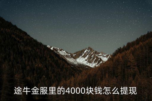 途牛金服里的4000塊錢怎么提現(xiàn)