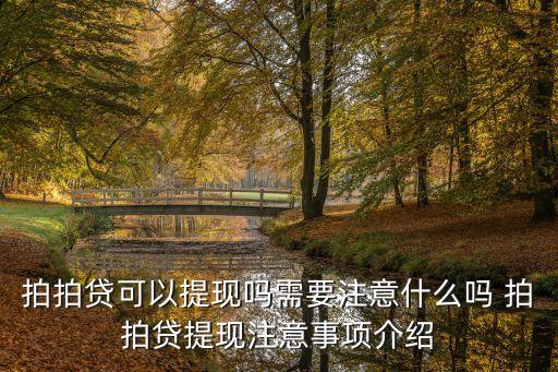 拍拍貸可以提現(xiàn)嗎需要注意什么嗎 拍拍貸提現(xiàn)注意事項介紹