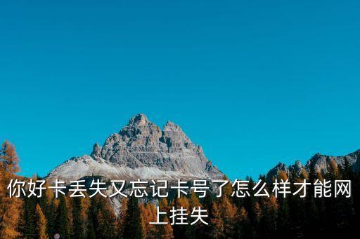 卡丟了 忘記卡好了怎么掛失，卡丟失該如何掛失補辦