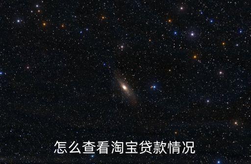 怎么查看淘寶貸款情況