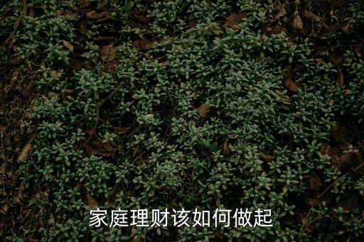 家庭理財該如何做起