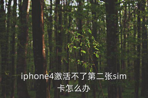 iphone4激活不了第二張sim卡怎么辦