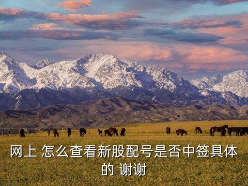 千禾配號(hào)怎么才知道中簽，網(wǎng)上 怎么查看新股配號(hào)是否中簽具體的 謝謝