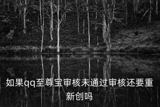 如果qq至尊寶審核未通過審核還要重新創(chuàng)嗎