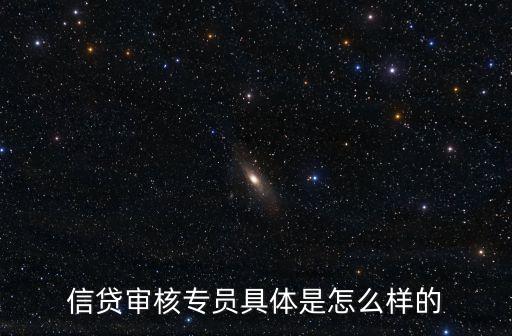 信貸審核專員具體是怎么樣的