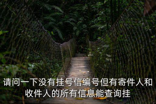 請問一下沒有掛號信編號但有寄件人和收件人的所有信息能查詢掛