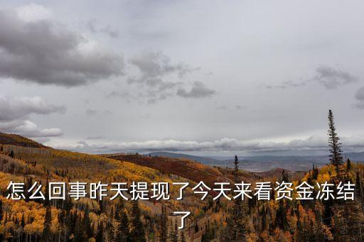 怎么回事昨天提現(xiàn)了今天來看資金凍結(jié)了