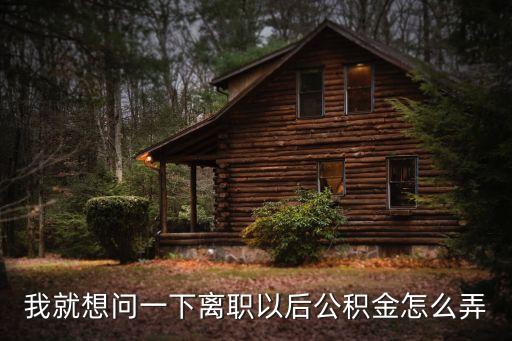 我就想問一下離職以后公積金怎么弄