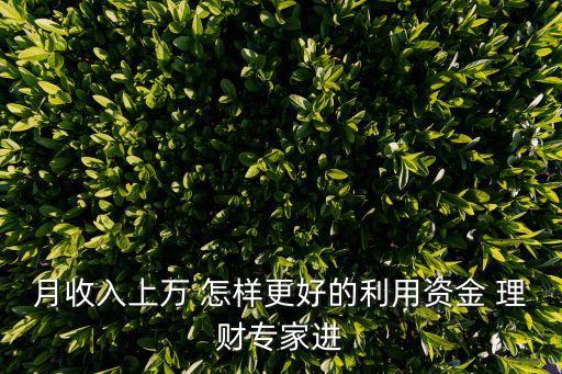 月收入上萬(wàn) 怎樣更好的利用資金 理財(cái)專家進(jìn)