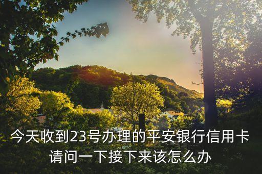 辦了中國(guó)平安信用卡怎么辦，平安信用卡怎么辦