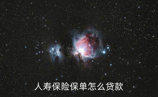 人壽保險(xiǎn)保單怎么貸款