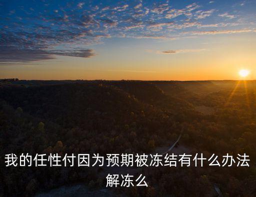 我的任性付因為預(yù)期被凍結(jié)有什么辦法解凍么