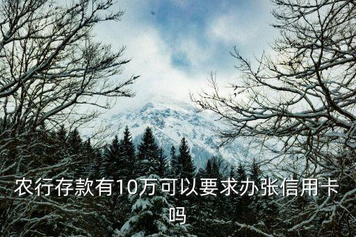 農(nóng)行存款有10萬(wàn)可以要求辦張信用卡嗎