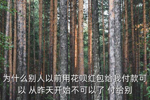為什么別人以前用花唄紅包給我付款可以 從昨天開始不可以了 付給別
