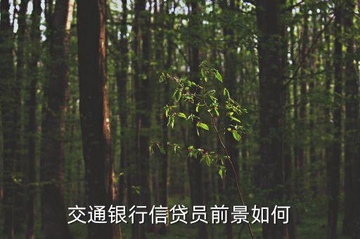 交通銀行信貸員前景如何