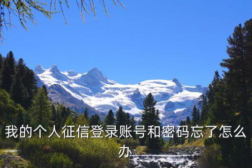 我的個人征信登錄賬號和密碼忘了怎么辦