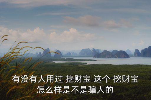 有沒有人用過 挖財寶 這個 挖財寶怎么樣是不是騙人的