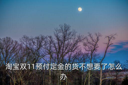 淘寶雙11預(yù)付定金的貨不想要了怎么辦