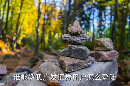 誰能教我廣發(fā)證券用戶怎么登陸
