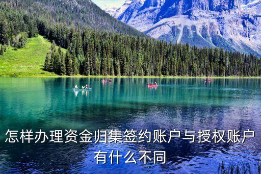 怎樣辦理資金歸集簽約賬戶與授權(quán)賬戶有什么不同