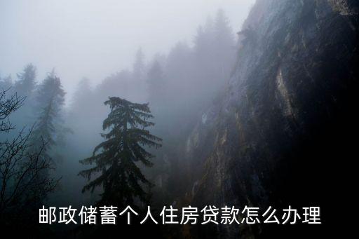 郵政儲(chǔ)蓄個(gè)人住房貸款怎么辦理