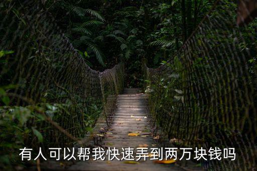 有人可以幫我快速弄到兩萬(wàn)塊錢嗎