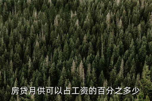 房貸月供可以占工資的百分之多少