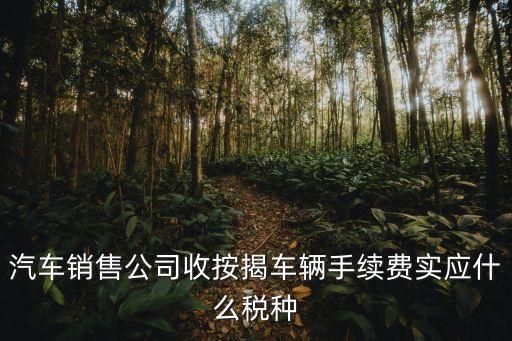 汽車按揭營業(yè)稅怎么繳，汽車銷售公司收按揭車輛手續(xù)費(fèi)實應(yīng)什么稅種