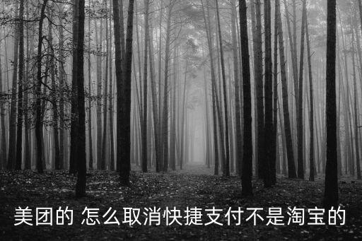 美團(tuán)的 怎么取消快捷支付不是淘寶的
