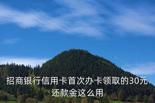 招商銀行信用卡首次辦卡領(lǐng)取的30元還款金這么用