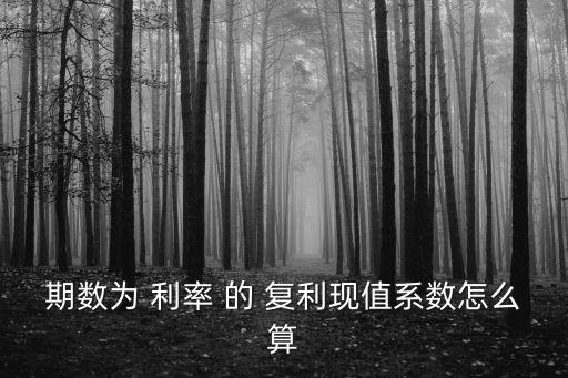 期數(shù)為 利率 的 復利現(xiàn)值系數(shù)怎么算