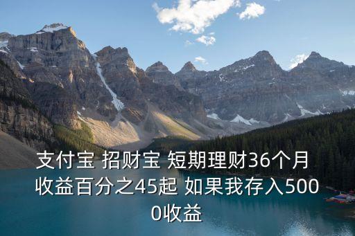 支付寶 招財寶 短期理財36個月 收益百分之45起 如果我存入5000收益