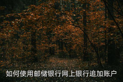 如何使用郵儲銀行網(wǎng)上銀行追加賬戶