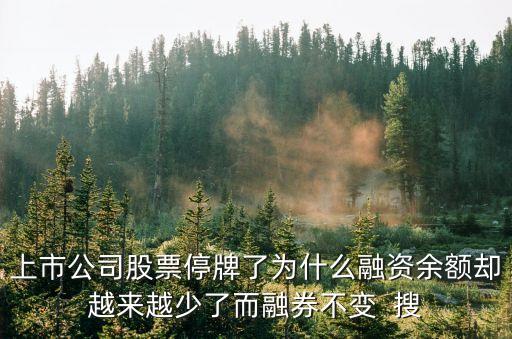 上市公司股票停牌了為什么融資余額卻越來(lái)越少了而融券不變  搜