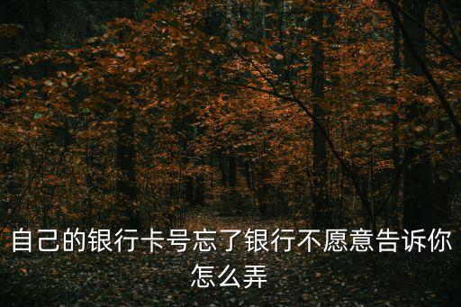 自己的銀行卡號忘了銀行不愿意告訴你怎么弄