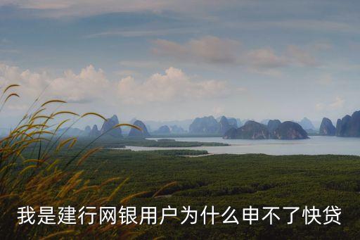 我是建行網(wǎng)銀用戶為什么申不了快貸