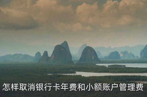 怎樣取消銀行卡年費(fèi)和小額賬戶管理費(fèi)