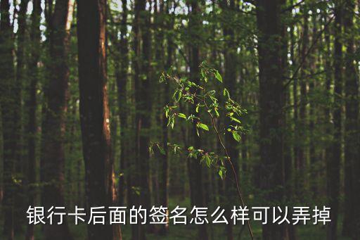 銀行卡后面的簽名怎么去掉，怎樣去除銀行卡上的筆墨簽名區(qū)的