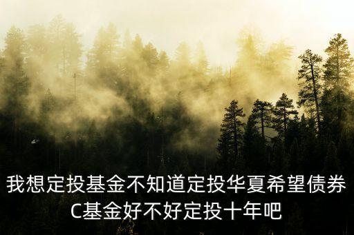 我想定投基金不知道定投華夏希望債券C基金好不好定投十年吧