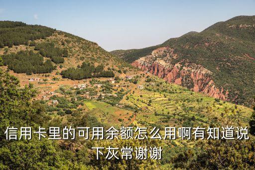 信用卡里的可用余額怎么用啊有知道說下灰常謝謝