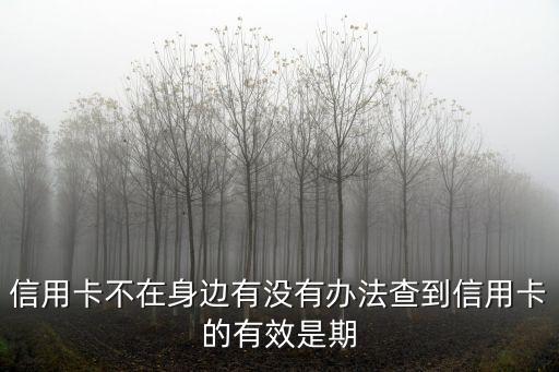 信用卡不在身邊有沒(méi)有辦法查到信用卡的有效是期
