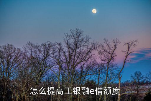 怎么提融E借額度，怎么提高工銀融e借額度