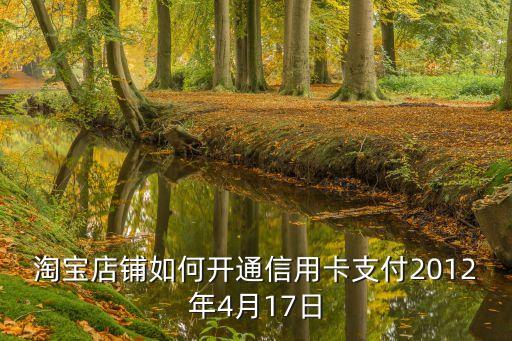 淘寶網(wǎng)信用卡支付怎么開通，淘寶店鋪如何開通信用卡支付2012年4月17日