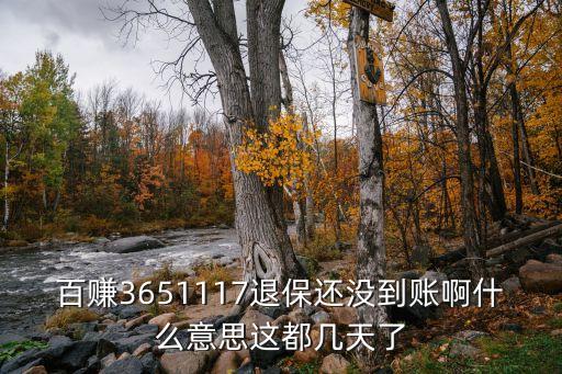 百賺3651117退保還沒到賬啊什么意思這都幾天了