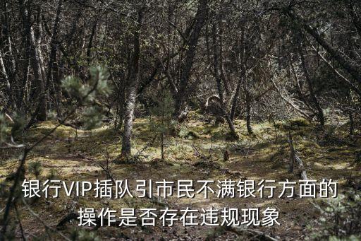 銀行VIP插隊引市民不滿銀行方面的操作是否存在違規(guī)現(xiàn)象