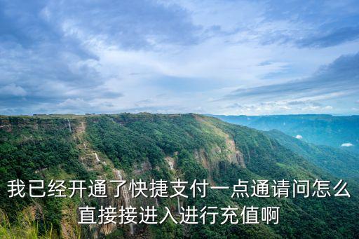 我已經開通了快捷支付一點通請問怎么直接接進入進行充值啊