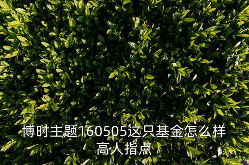 博時主題基金怎么樣，我想買博時主題這只基金可以嗎